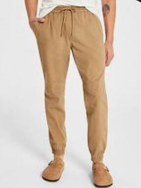 Sun And Stone Dull Gold Articulated Jogger Psnts Elastic Drawstring Size M NEW